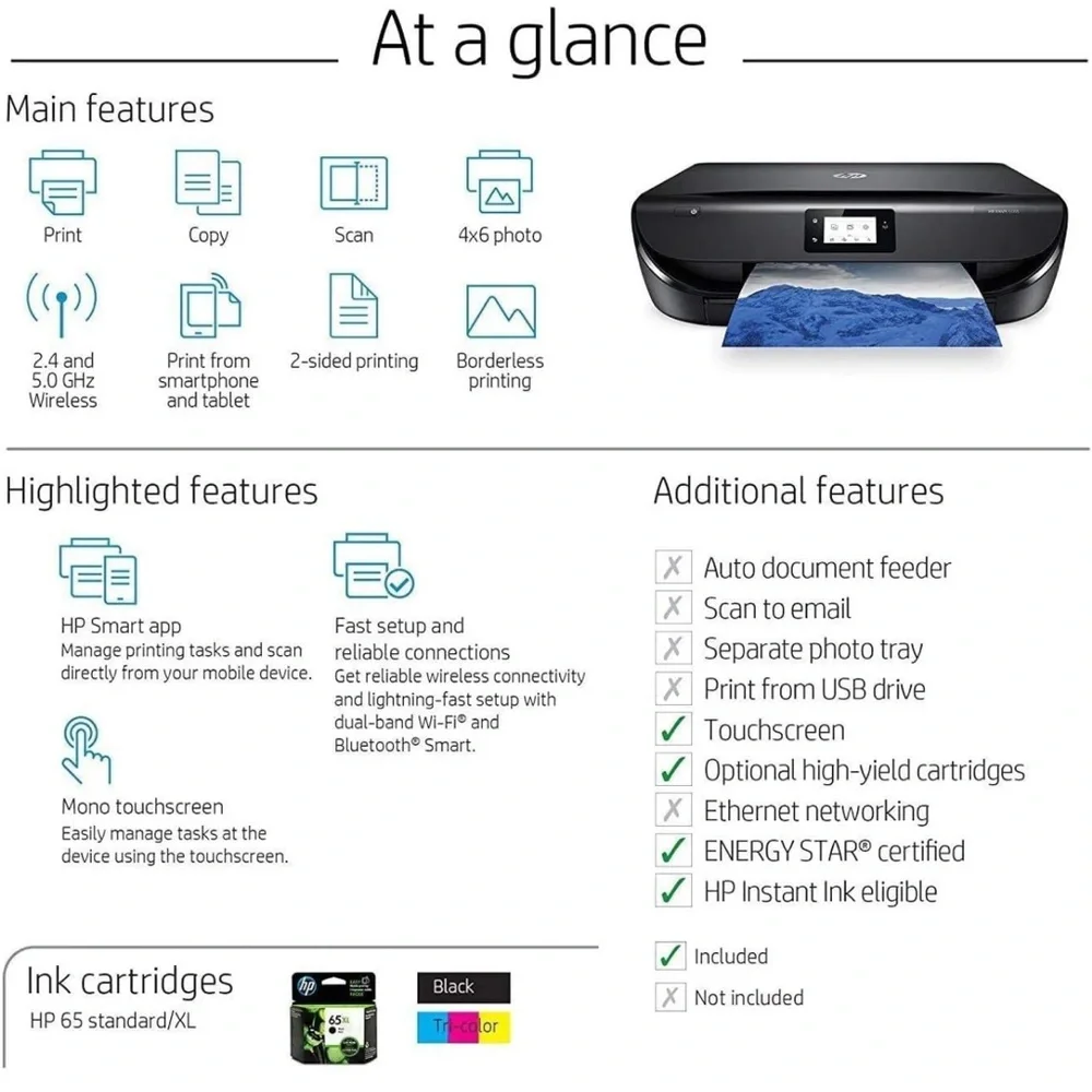 HP Envy Wireless color photo all-in-one Inkjet printer